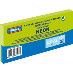 Karteczki samop. DONAU 37x51mm op.3 neon - zielo-617307