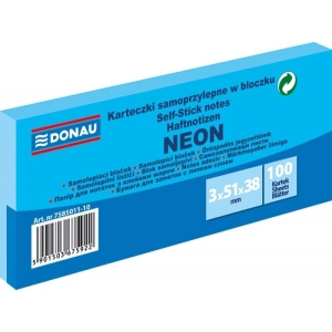 Karteczki samop. DONAU 37x51mm op.3 neon - niebie-617309
