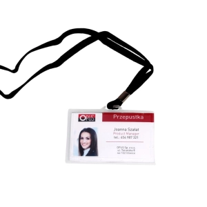 Identyfikator OPUS holder z taśmą 55x90mm (1szt.) - czarna