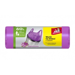 Worki na śmieci JAN NIEZBĘDNY HDPE T-shirt 60l. 20szt. - fioletowe