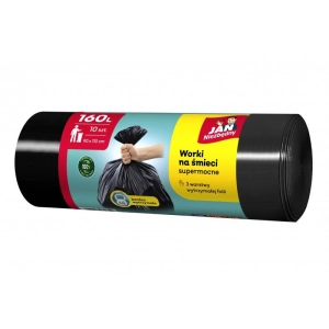 Worki na śmieci JAN NIEZBĘDNY LDPE 160l. 10szt. - czarne-232866