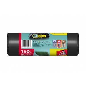 Worki na śmieci JAN NIEZBĘDNY LDPE 160l. 10szt. - czarne-232867
