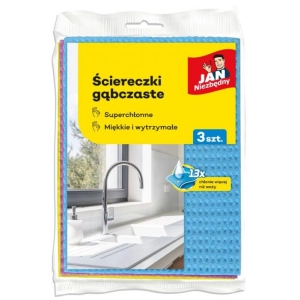 Ścierka JAN NIEZBĘDNY gąbczaste op.3 mix kolorów
