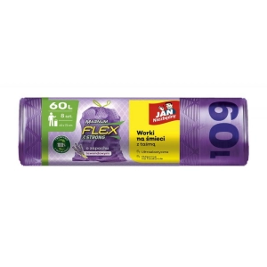 Worki na śmieci JAN NIEZBĘDNY Magnum Flex z taśmą 60l. 8szt. - lawendowe