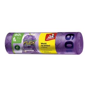 Worki na śmieci JAN NIEZBĘDNY Magnum Flex z taśmą 60l. 8szt. - lawendowe-232913