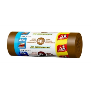 Worki na śmieci JAN NIEZBĘDNY do segregacji Easy Pack 35l. 20szt. - brązowe