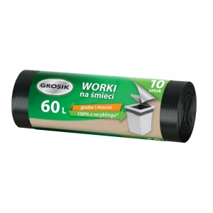 Worki na śmieci GROSIK LDPE 60l 10 szt. - czarne
