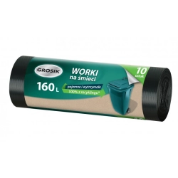 Worki na śmieci GROSIK LDPE 160l 10 szt. - czarne