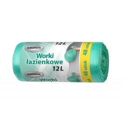 Worki na śmieci  GROSIK łazienkowe 12l 48szt. - zielone