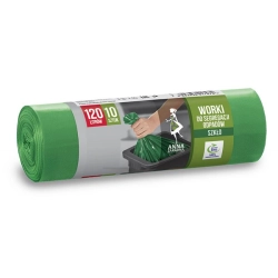 Worki na śmieci ANNA ZARADNA szkło 120 l 10 szt. zielone-671355