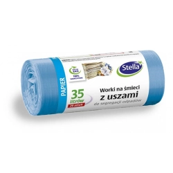 Worki na śmieci STELLA do segregacji odpadów papierowych 35 l 20 szt. niebieskie-671433