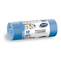 Worki na śmieci STELLA do segregacji odpadów papierowych 60 l 14 szt. niebieskie-671434