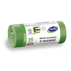 Worki na śmieci STELLA do segregacji szkła 35 l 20 szt. zielone-671437