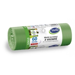 Worki na śmieci STELLA do segregacji szkła 60 l 14 szt. zielone-671438