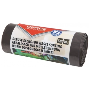 Worki na śmieci OFFICE PRODUCTS 120l. 10szt. LDPE do segregacji - brązowe BIO-233133