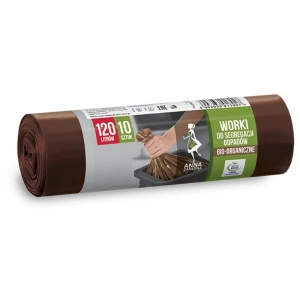 Worki na śmieci ANNA ZARADNA bio 120 l 10 szt. brązowe-671353