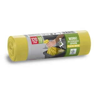 Worki na śmieci ANNA ZARADNA metal plastik 120 l 10 szt. żółte-671354