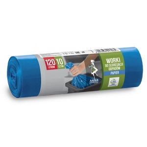 Worki na śmieci ANNA ZARADNA papier 120 l 10szt. niebieskie-671356