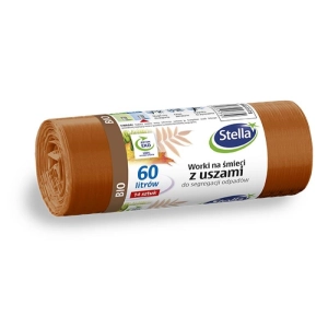 Worki na śmieci STELLA do segregacji odpadów bio 60 l 14 szt. brązowe-671432