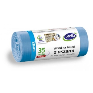 Worki na śmieci STELLA do segregacji odpadów papierowych 35 l 20 szt. niebieskie-671433
