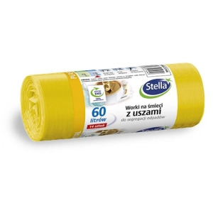 Worki na śmieci STELLA do segregacji plastiku i metali 60 l 14 szt. żółte-671436