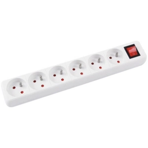 Przedłużacz OFFICE PRODUCTS, 6 gniazd, 5m, z uziemieniem i wyłącznikiem, biały-627788