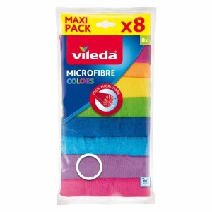 Ścierka mikrofibra VILEDA COLORS op.8szt. mix kolorów