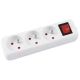 Przedłużacz OFFICE PRODUCT 3gn 3m - biały,włącznik-627775