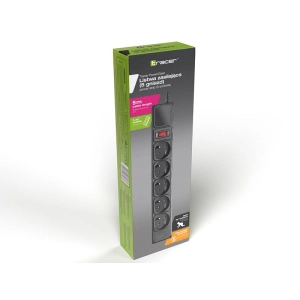 Listwa TRACER PowerPatrol czarna 5m 5 gniazd TRL-100C PowerPatrol-581047