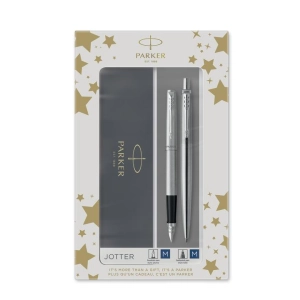 Zestaw PARKER Jotter stalowy CT pióro wieczne + długopis 2093258-234358
