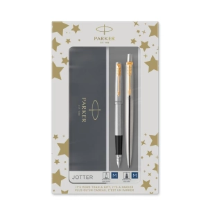 Zestaw PARKER Jotter stalowy GT pióro wieczne + długopis 2093257-234363
