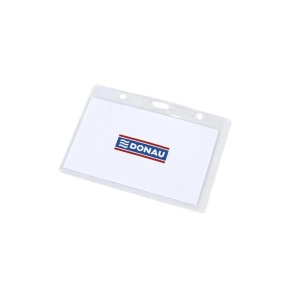 Identyfikator DONAU 102x64mm miękki otwór z boku - transparentny 1szt.
