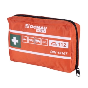 Apteczka pierwszej pomocy DONAU SAFETY samochodowa materiałowa DIN MINI - pomarańczowa-234601