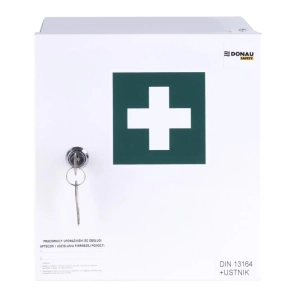 Apteczka pierwszej pomocy DONAU SAFETY ścienna metalowa 20" +A - biała