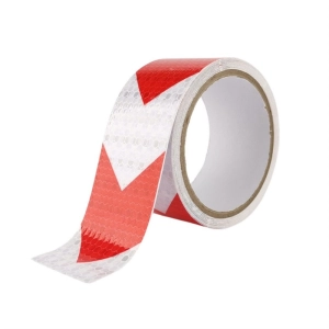Taśma ostrzegawcza IDEA HOME odblaskowa klejąca 50mm x 5m - biało / czerwona-234758