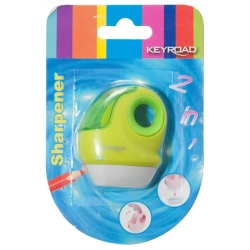 Temperówka KEYROAD plastikowa pojedyncza z gumką blister mix kolorów-626307