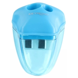 Temperówka KEYROAD Star plastikowa podwójna z pojemnikiem pakowane na displayu mix kolorów-627209