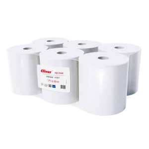 Ręcznik w roli CLIVER 130/1w makulatura biały op.6-678047