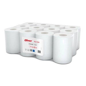 Ręcznik w roli CLIVER 65/1 w. makulatura biały op12szt-678046