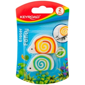 Gumka do ścierania KEYROAD Ślimak 2szt. blister mix kolorów