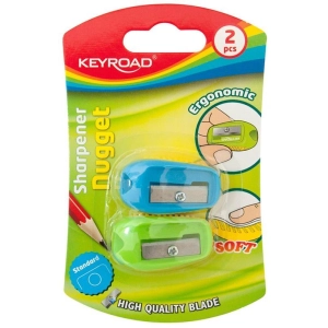 Temperówka KEYROAD Nugget plastikowa podwójna 2szt. blister mix kolorów-626774