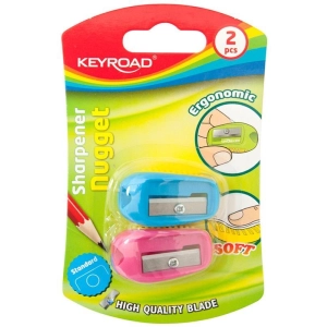Temperówka KEYROAD Nugget plastikowa podwójna 2szt. blister mix kolorów-235908