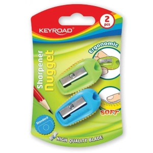 Temperówka KEYROAD Nugget plastikowa podwójna 2szt. blister mix kolorów-235909