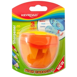 Temperówka KEYROAD plastikowa potrójna blister mix kolorów-235910