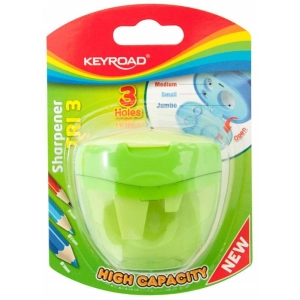 Temperówka KEYROAD plastikowa potrójna blister mix kolorów-235911