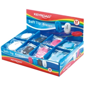 Gumka do ścierania KEYROAD Soft Tip pakowane na displayu mix kolorów-235989