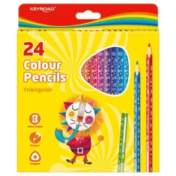 Kredki ołówkowe KEYROAD trójkątne 24szt. mix kolorów-627293