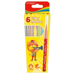 Flamastry KEYROAD Fiber Marker 6szt. na zawieszce mix kolorów-627326