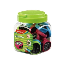 Temperówka KEYROAD Rubber plastikowa podwójna pakowane w tubę mix kolorów-630399