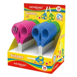 Nożyczki szkolne KEYROAD 12cm zaokr. pakowane na displayu mix kolorów-662108